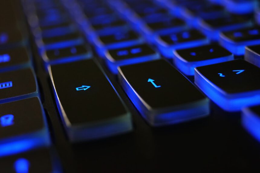 black blue computer keyboard 1194713